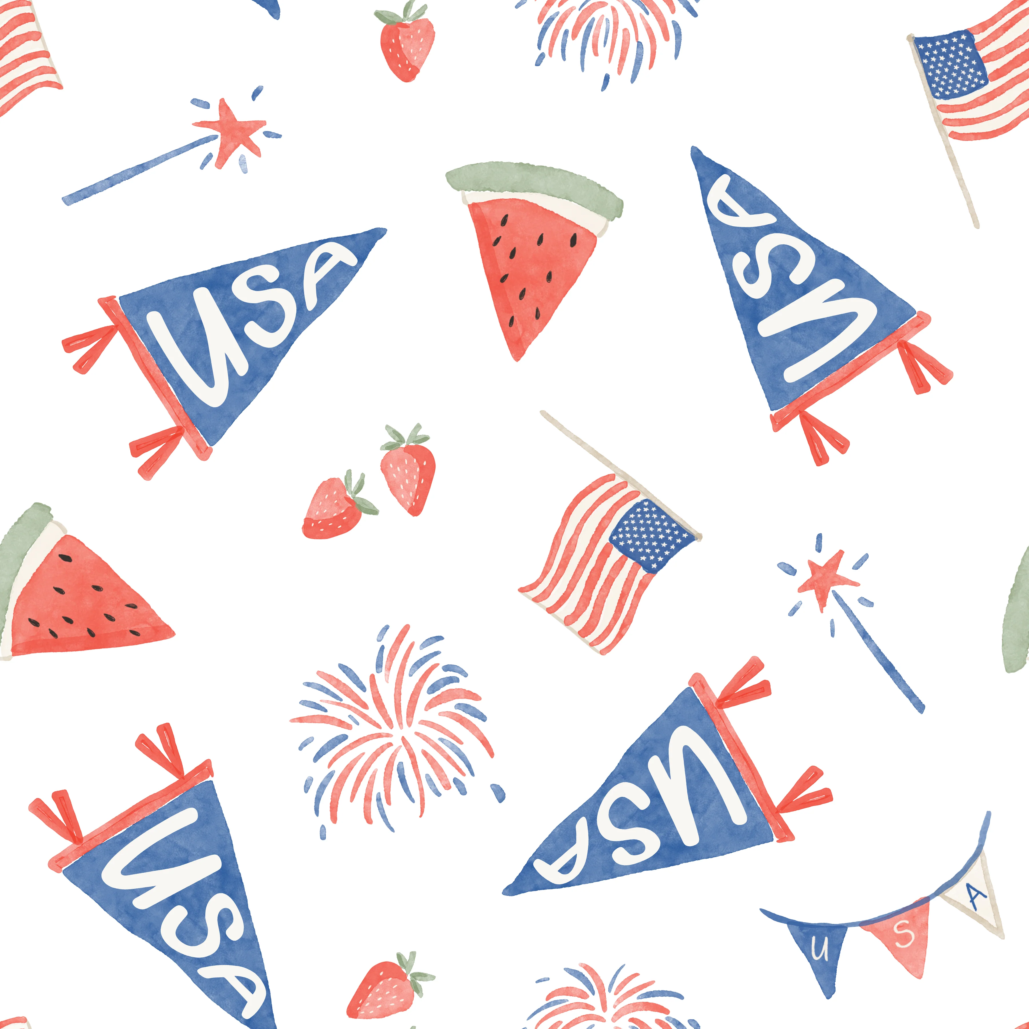 4th of july parade pennants- white7
