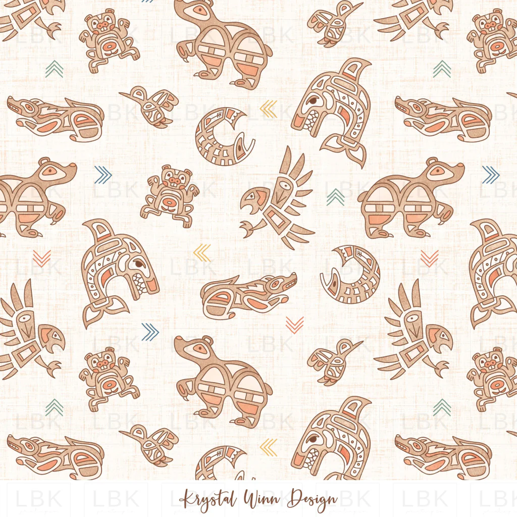 Alaska Tribal Animals Cream