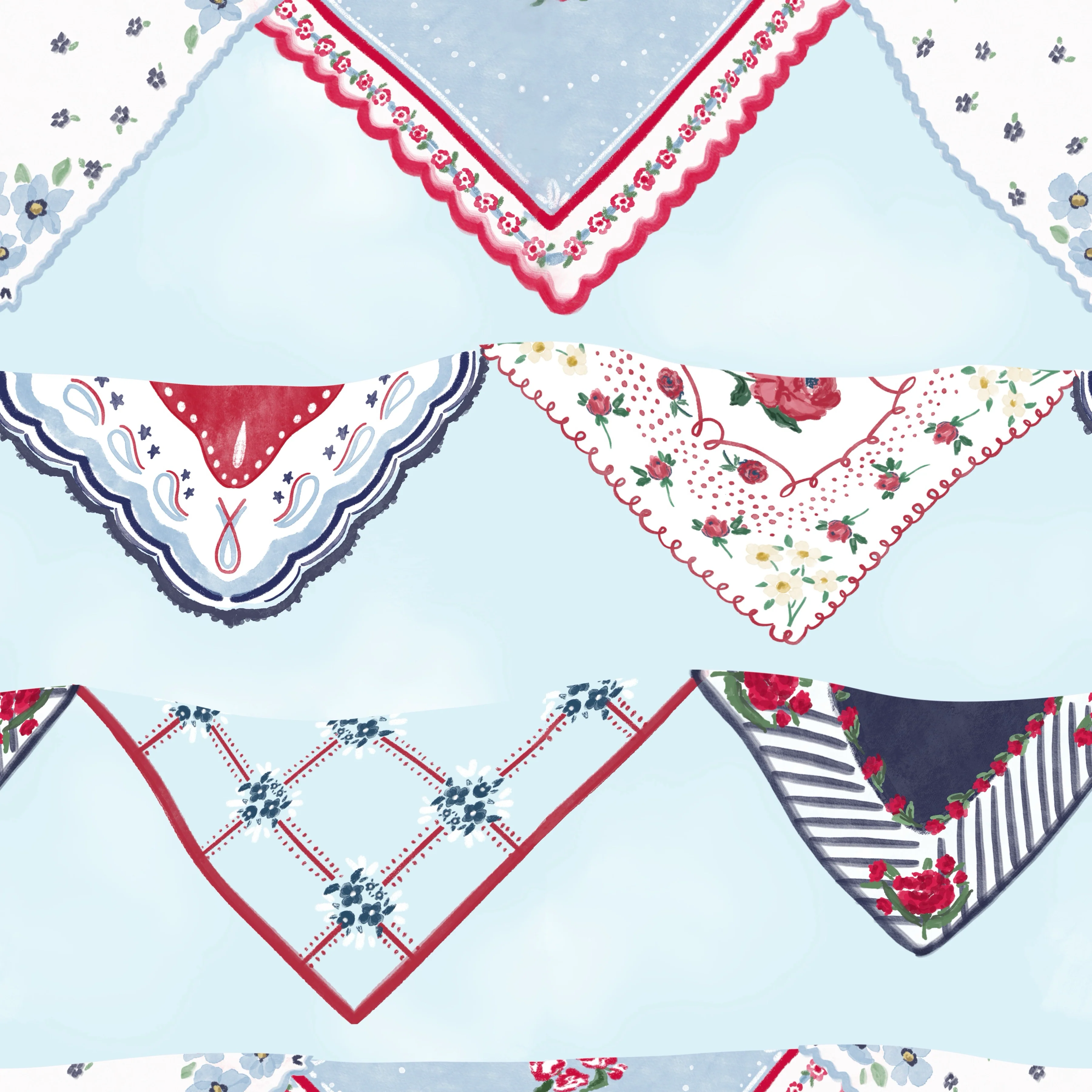 Americana Heirloom Hanky banner blueskies