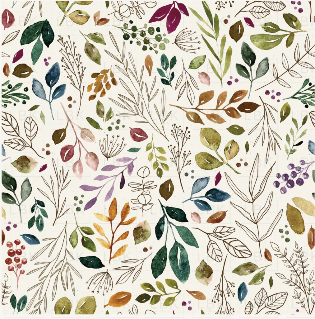 Autumn Amethyst Boho Leaves