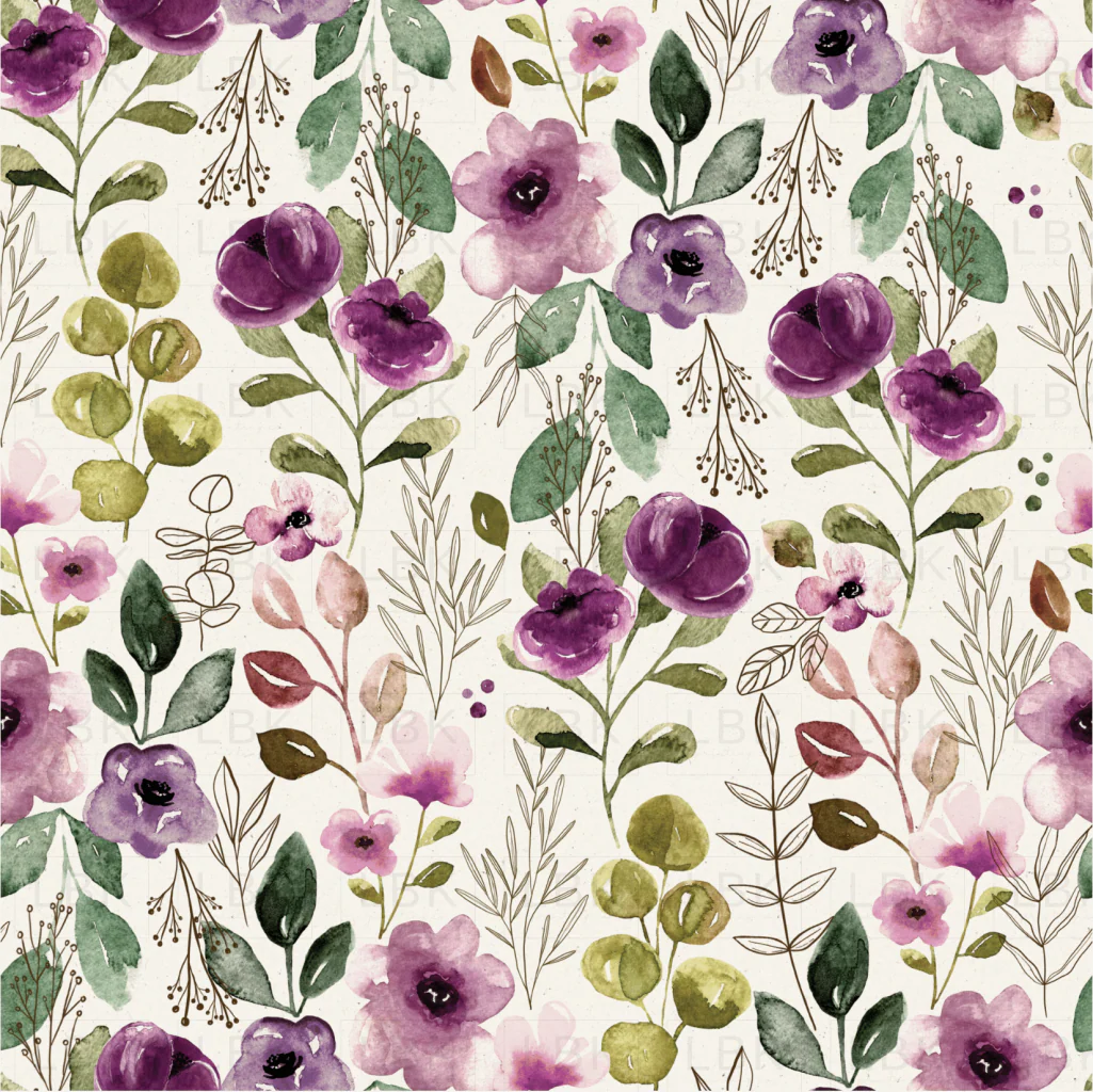 Autumn Amethyst Floral Curtain