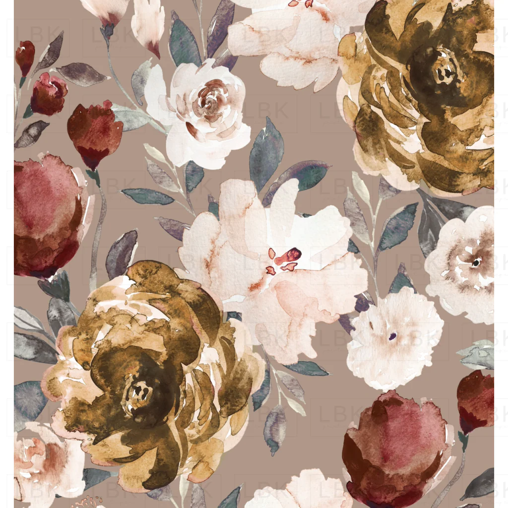Autumn cocao cream peonies Taupe