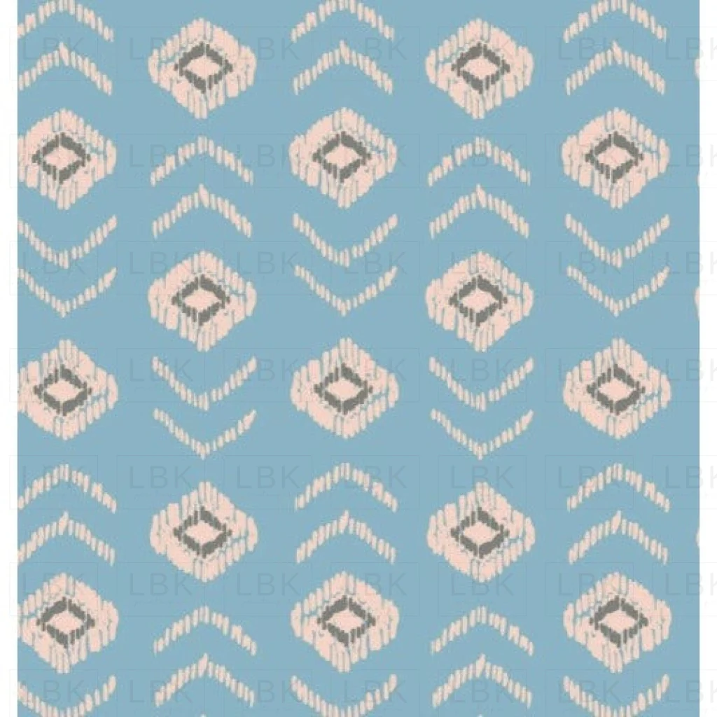 aztec peach on blue
