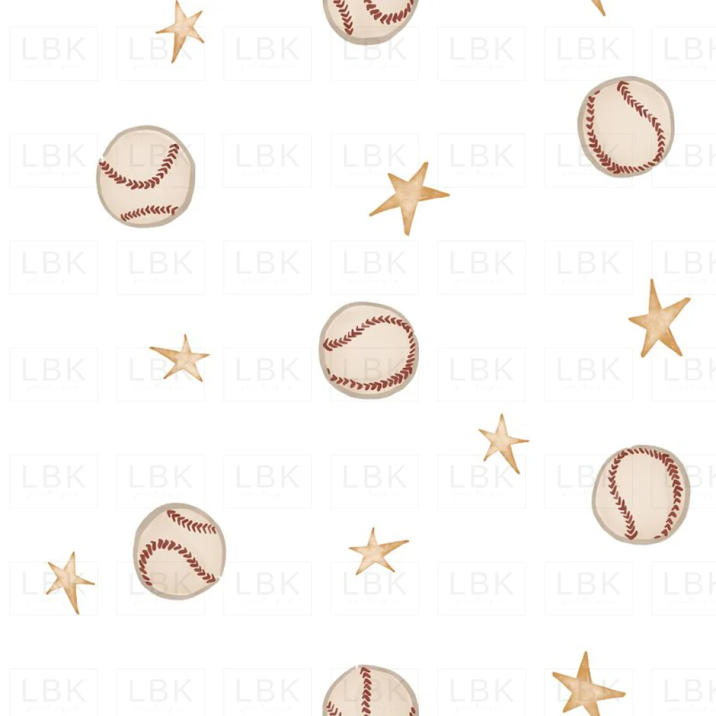 Baseball and Stars-White