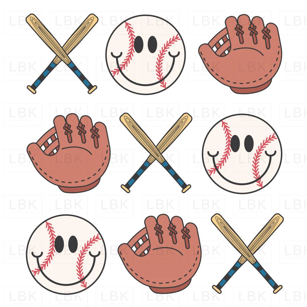 Baseball Bat Ball Glove- DTF