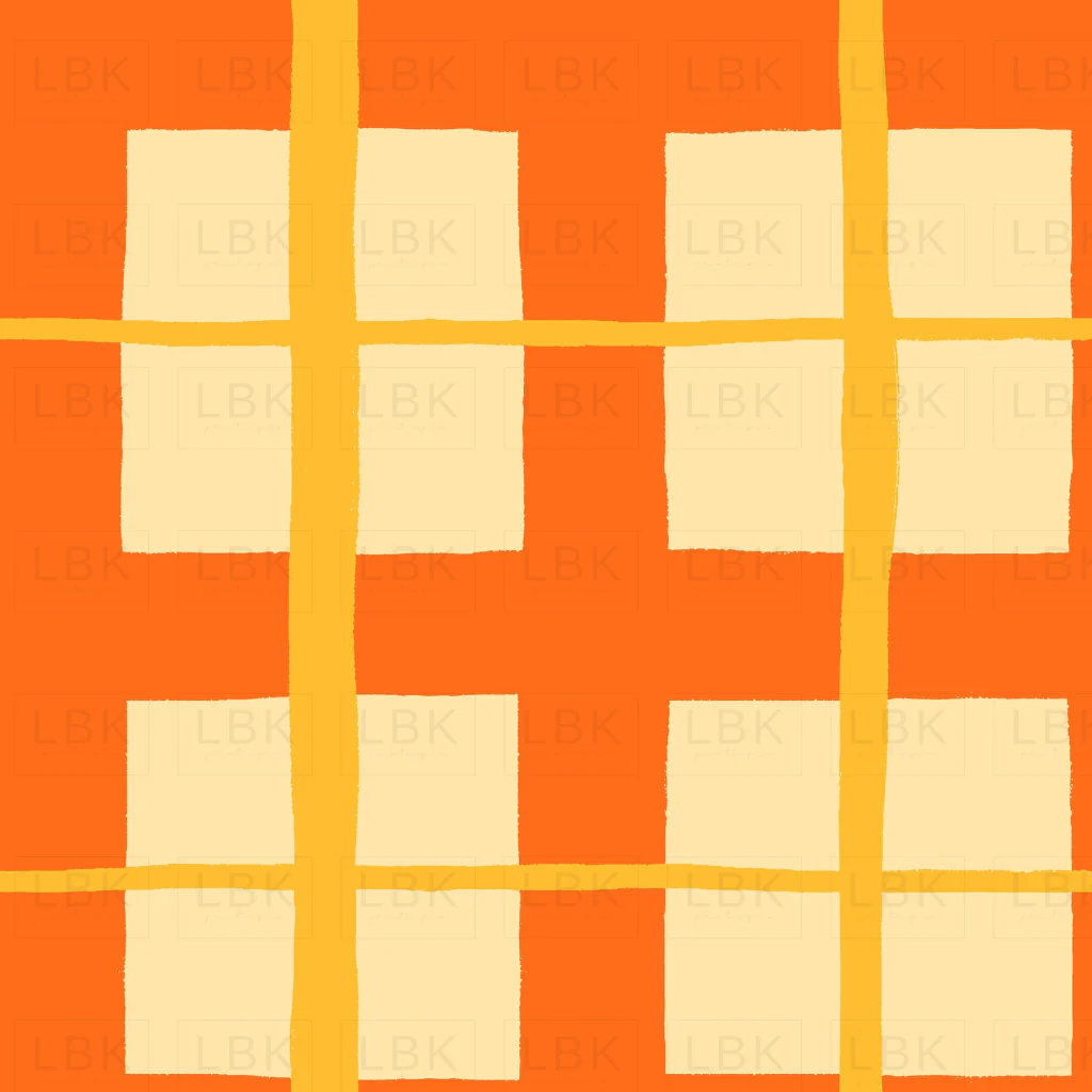 Beach Picnic Plaid Neon Orange