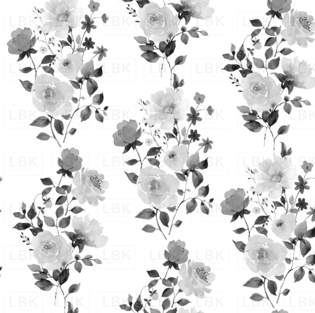 Black and White Floral Stripes