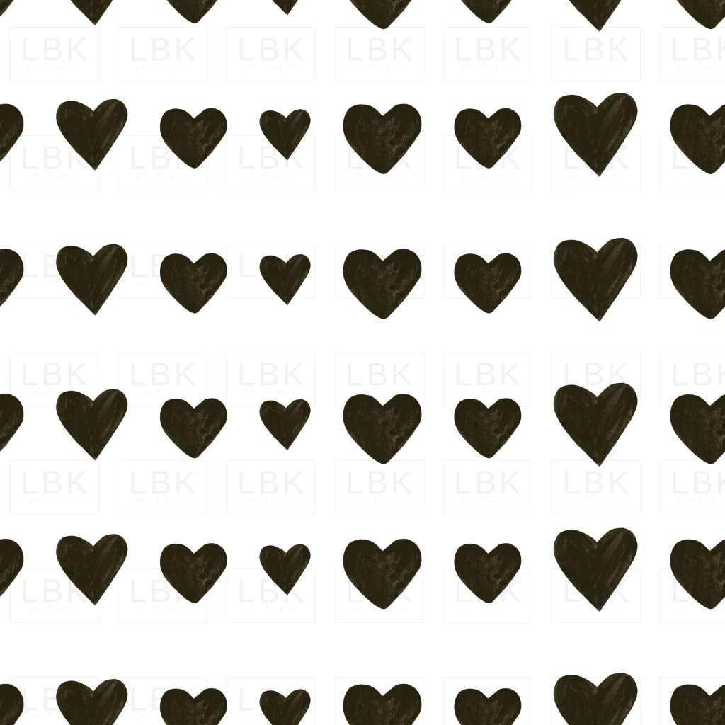Black and White Watercolor Hearts