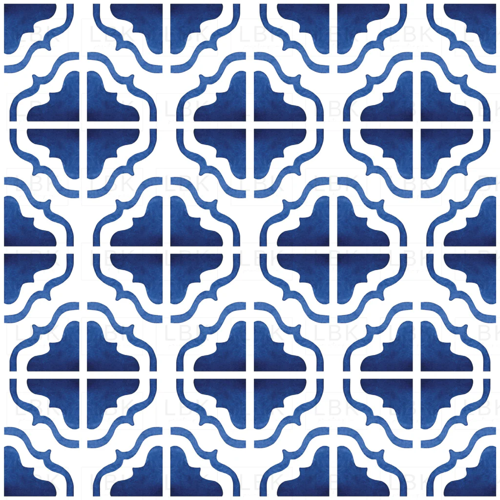 Blue Decorative Ornate Tile