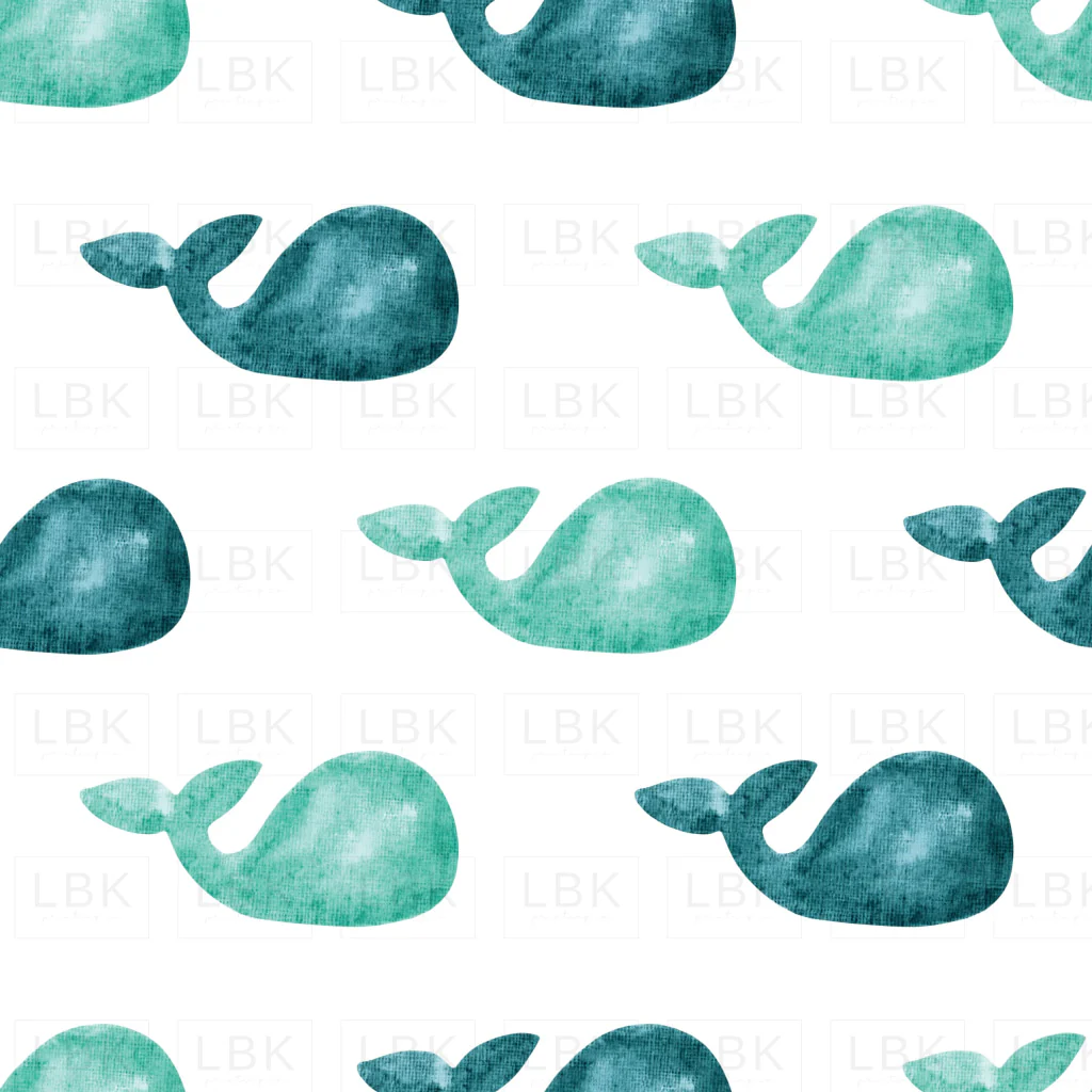 Blue Watercolor Whales