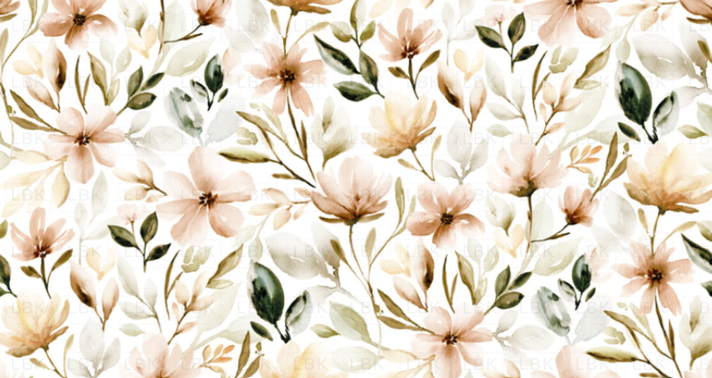 BLUSH BOUQUET sepia:green on cream