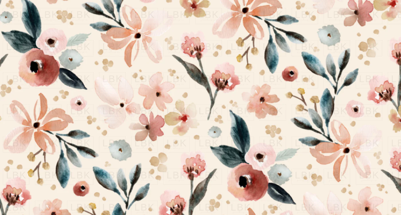 BLUSH PINK FLORAL LARGE ON CREAM