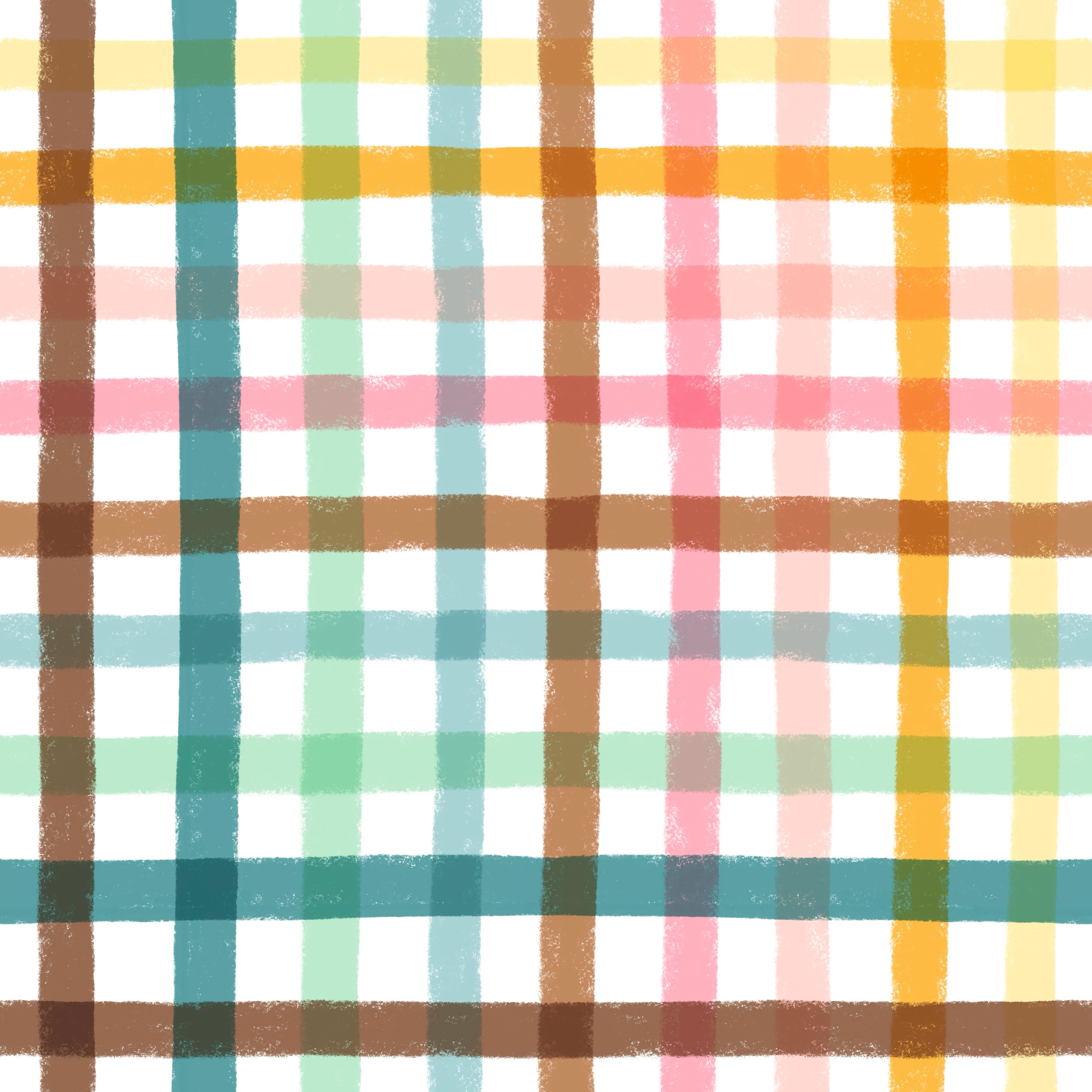 Boardwalk faded plaid white pink