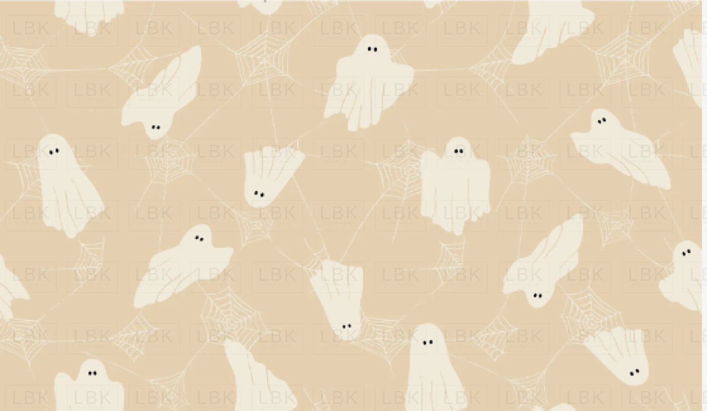 Boho ghosts and webs on beige