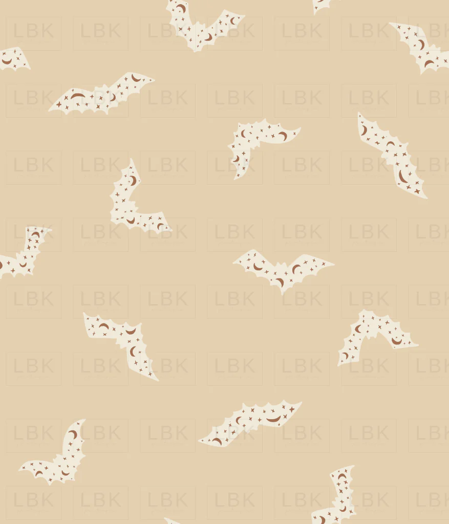 Boho Halloween bats rust on light Beige