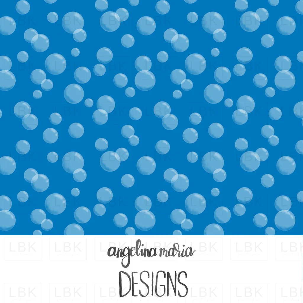 Bubble Polka Dot Ocean Depths Blue