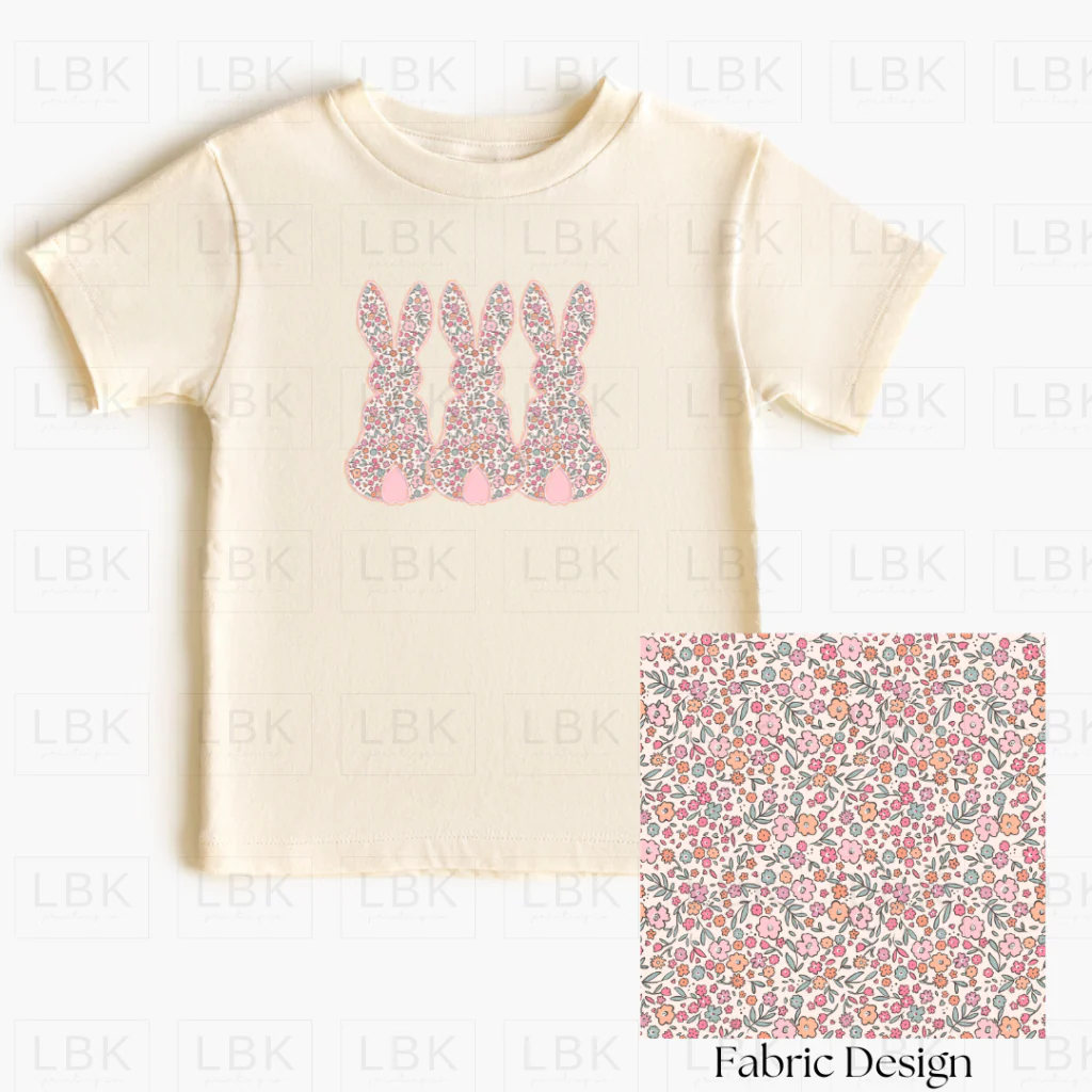 Bunnies Spring Floral Fabric - Image 2