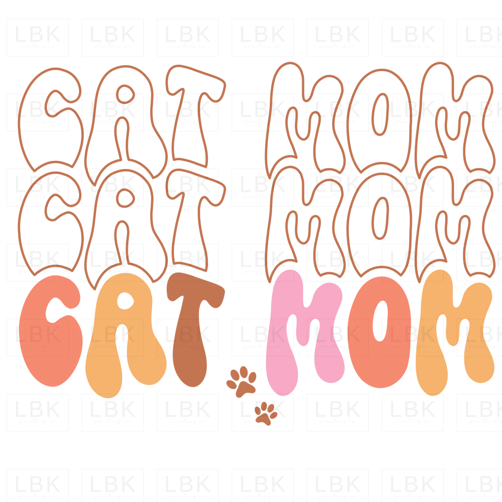 Cat Mom - Groovy- DTF