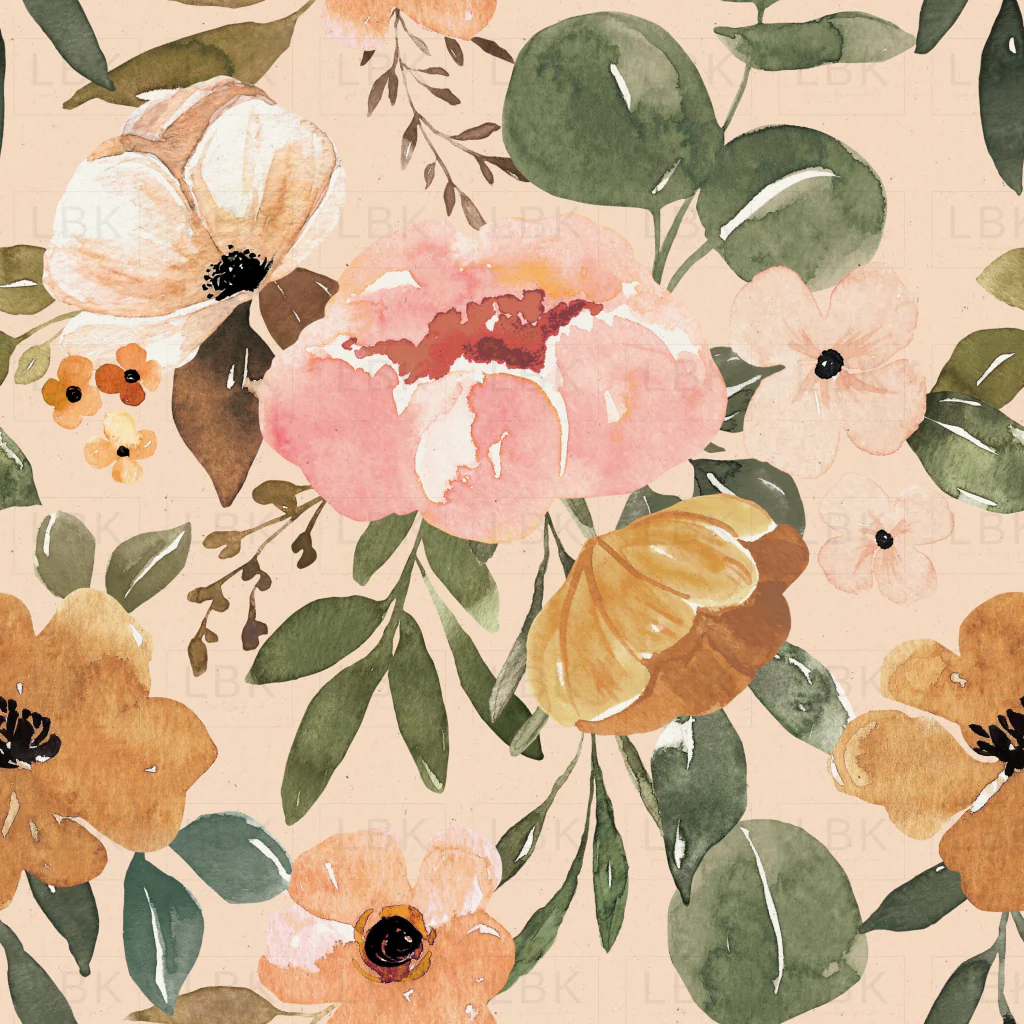 Charlotte Boho Floral on Textured Pink