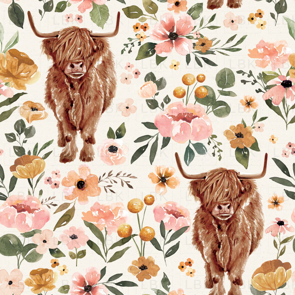 Charlotte Highland Cow Floral