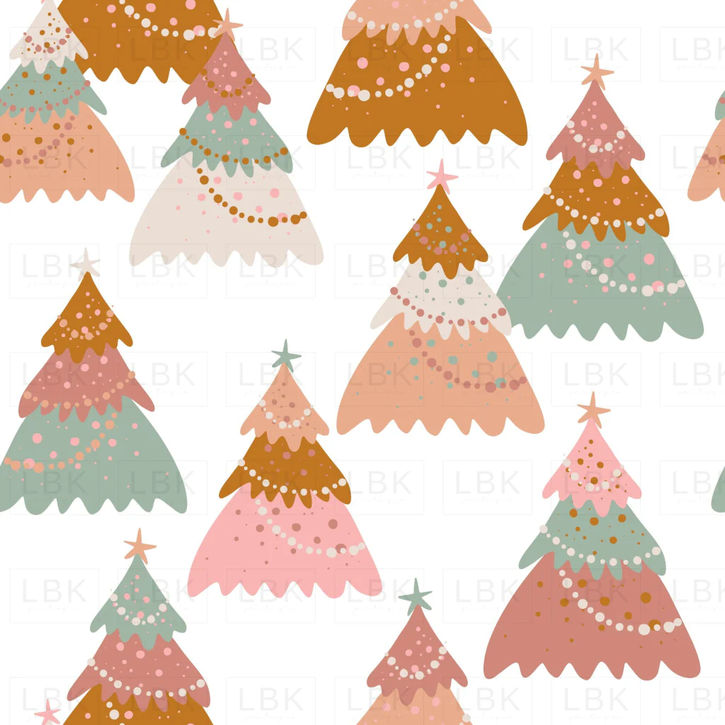 Christmas Trees in White