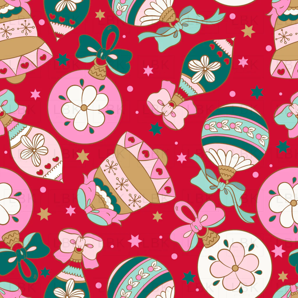 Christmas balls pattern red