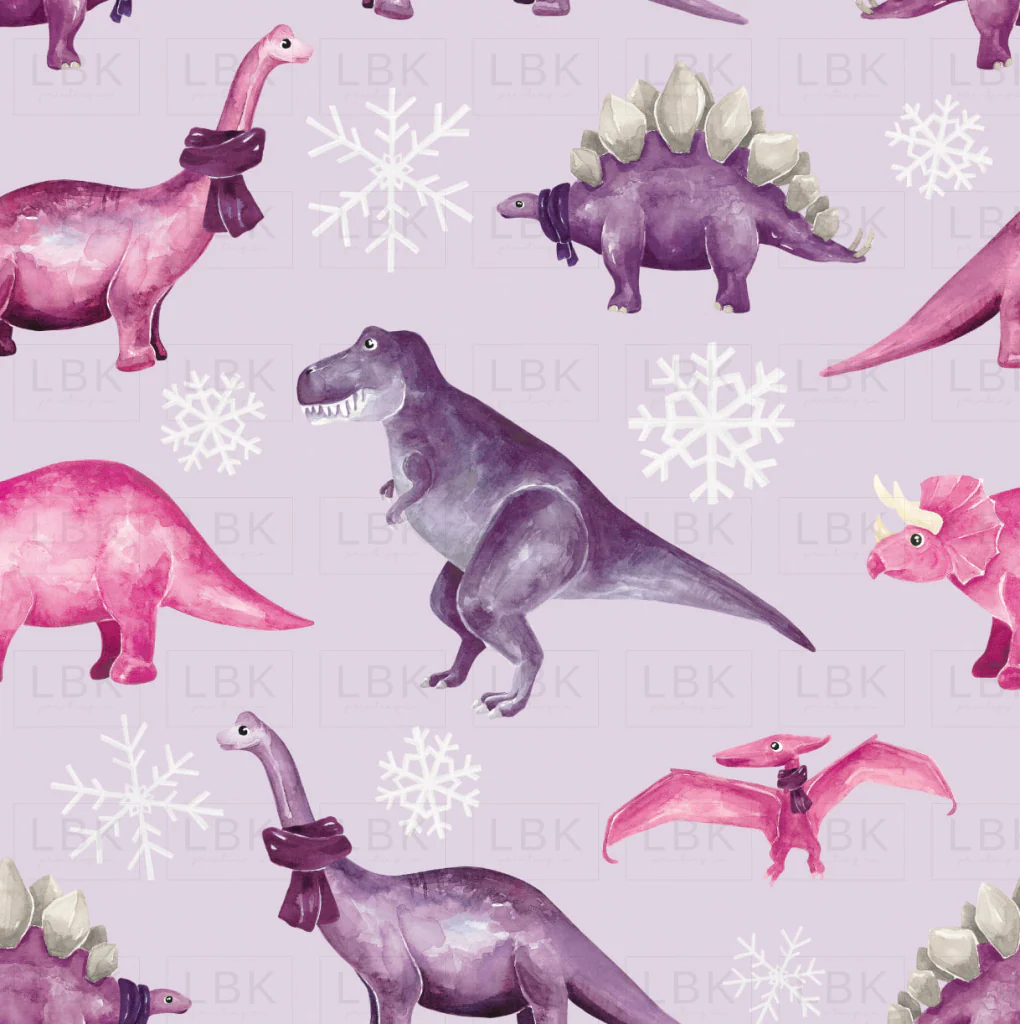 Christmas Dinos Girly Light Purple