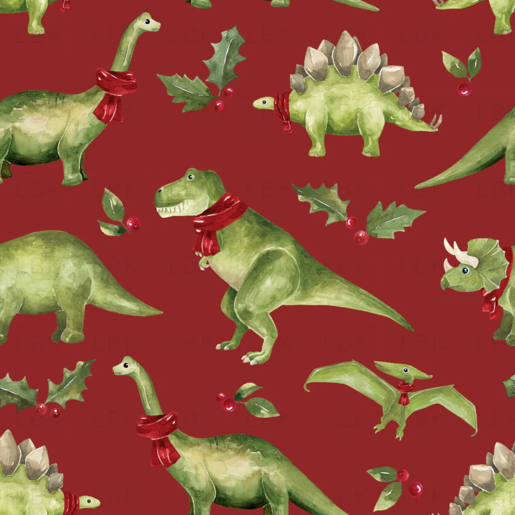 Christmas Dinos Winter Dinos Green Red