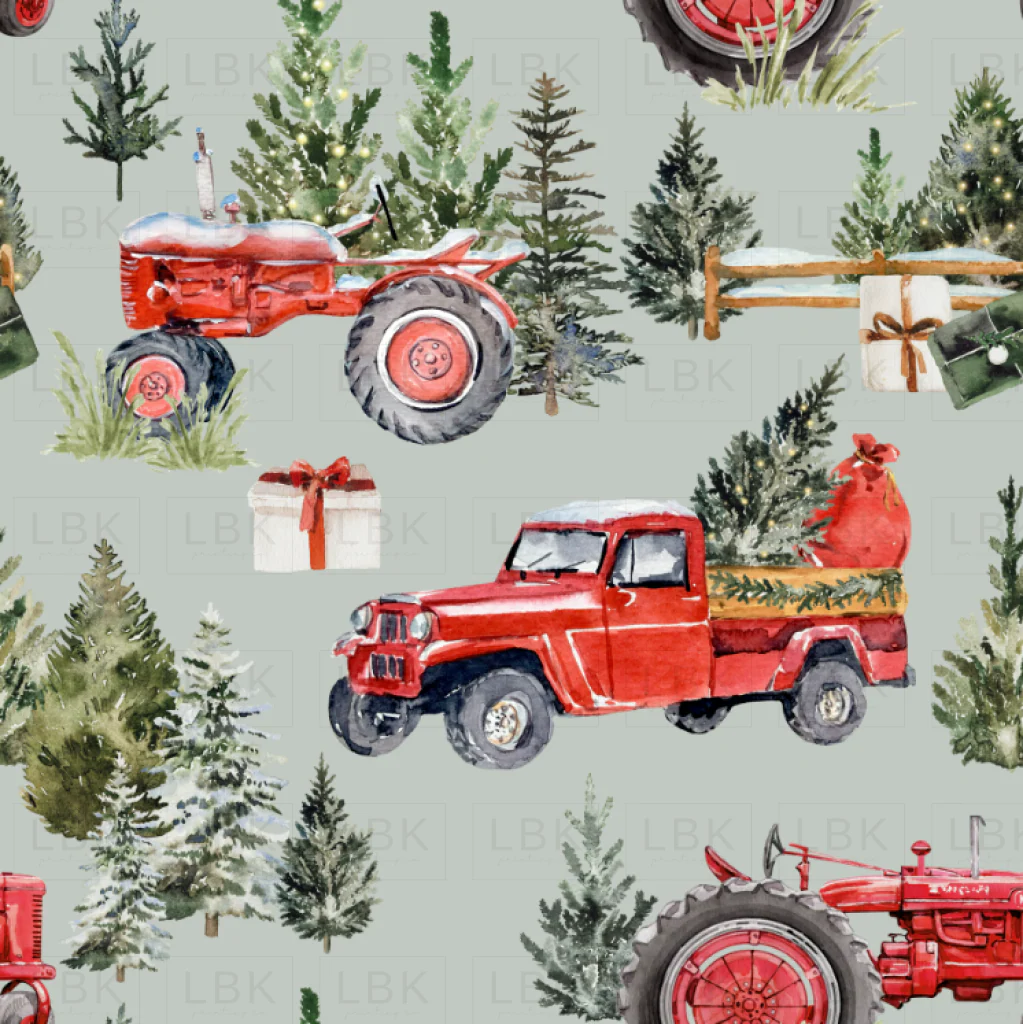 Christmas in the Woods on Mint Gray