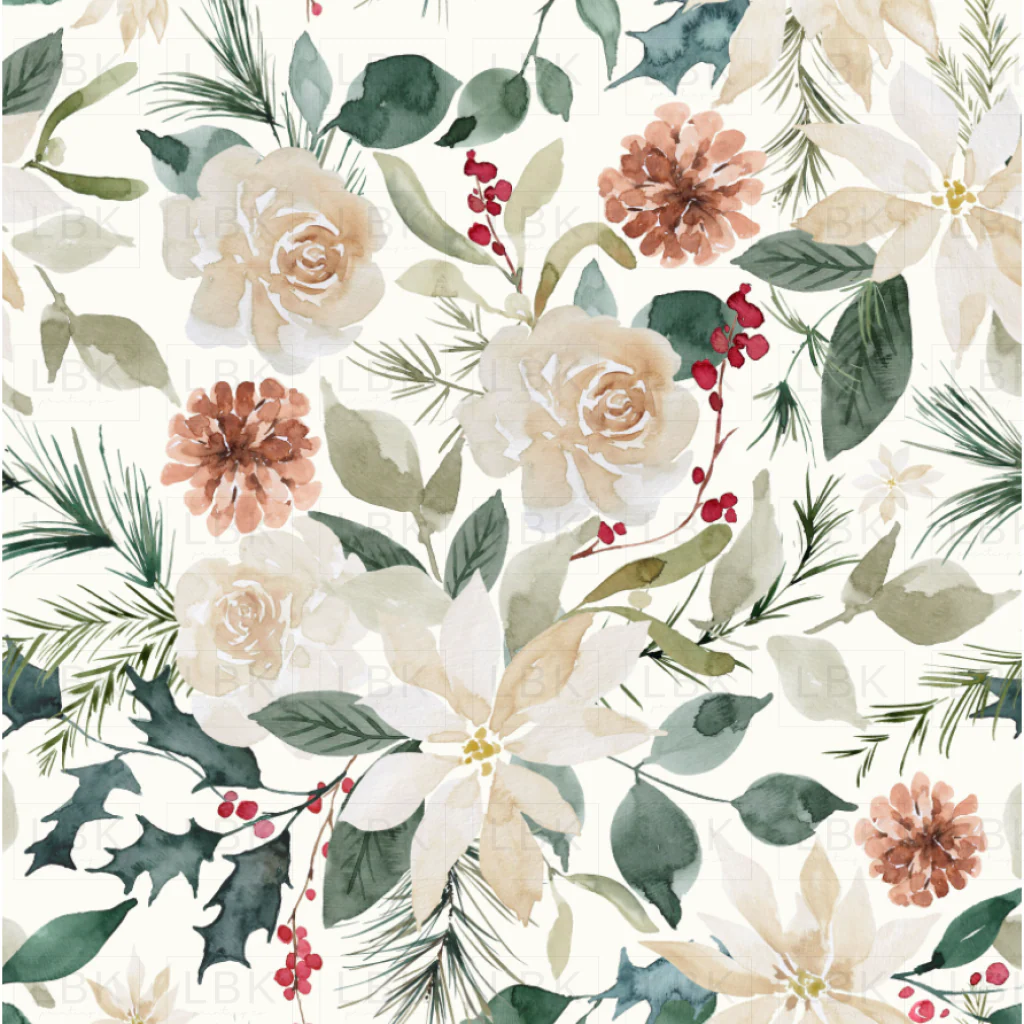 Christmas Poinsettia, Pine and Berry