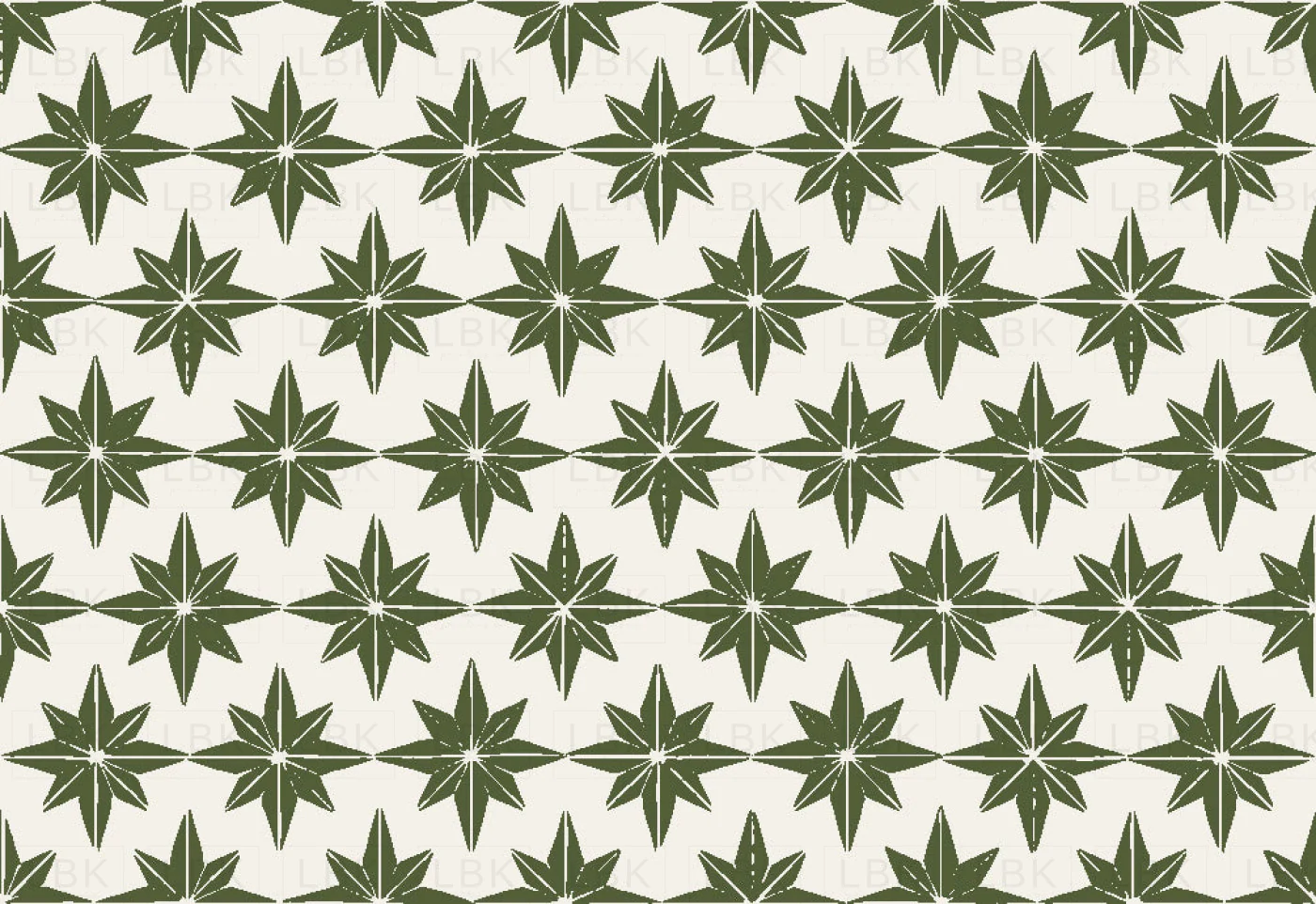Christmas star tiles in green