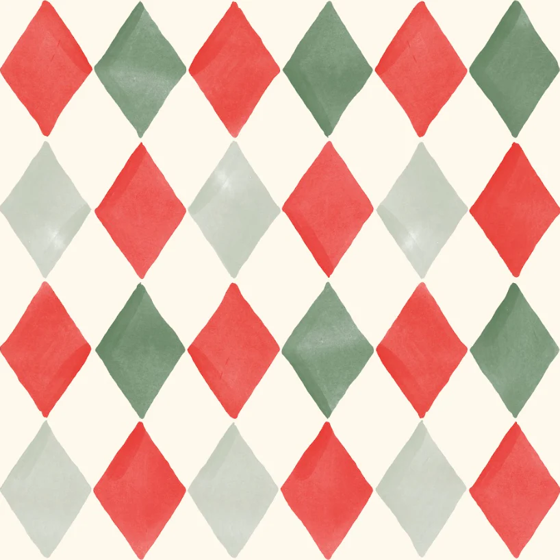 Christmas Watercolor Argyle- bright10