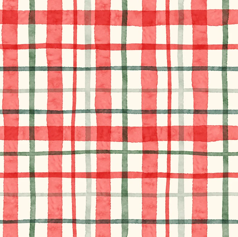 Christmas Watercolor plaid- bright12
