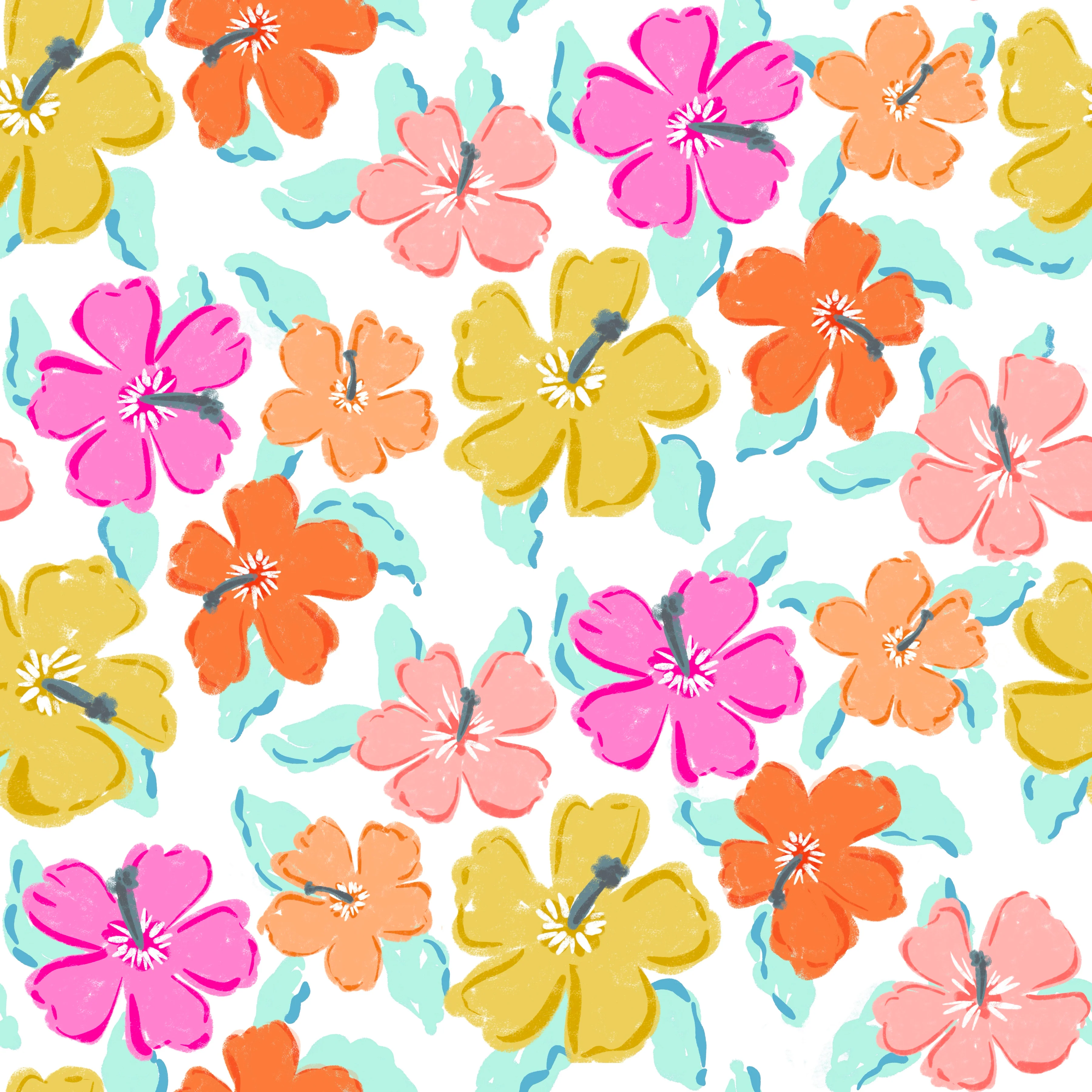 Coastal blooms white aqua blue leaves