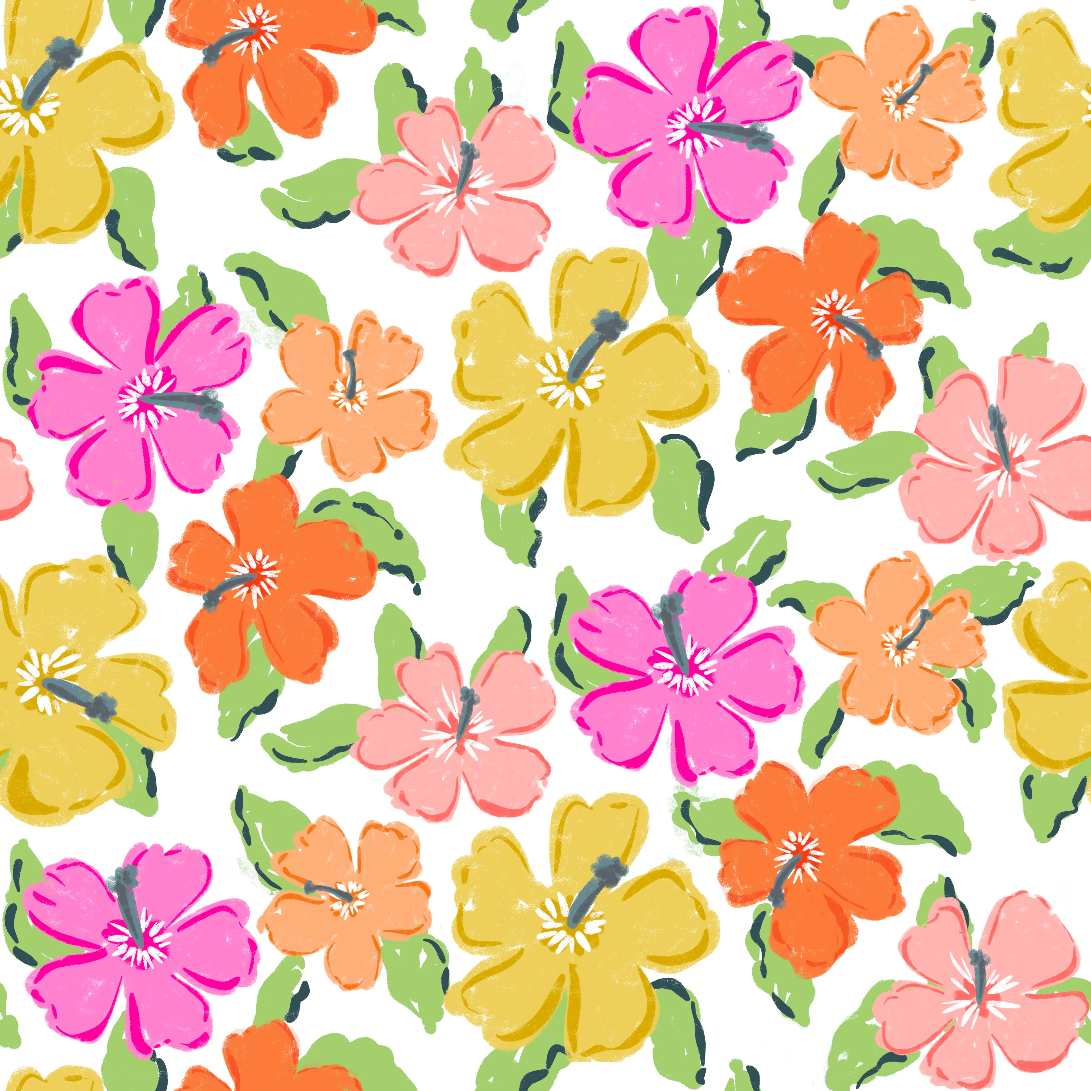 Coastal blooms- white green leaves