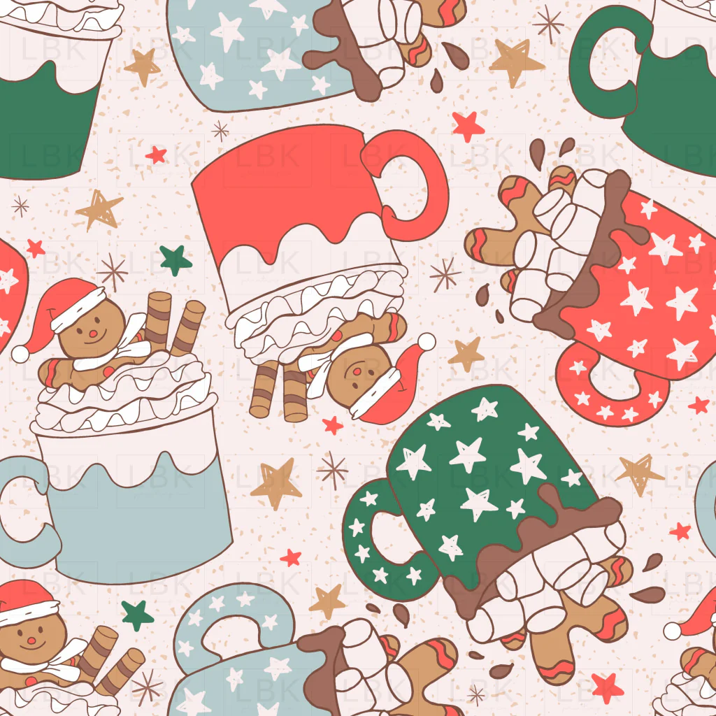 cookies mugs pattern green