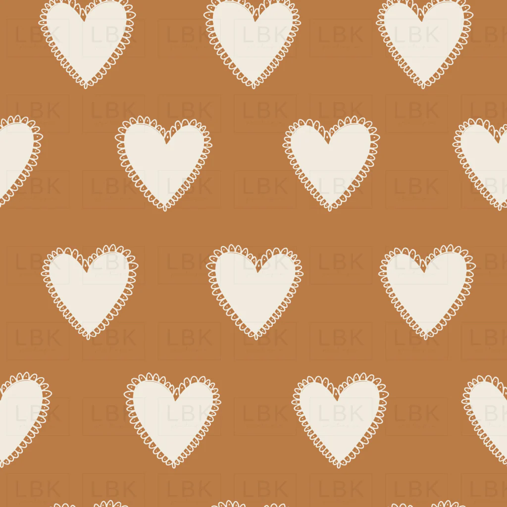 Cream Hearts on Rust XOXO