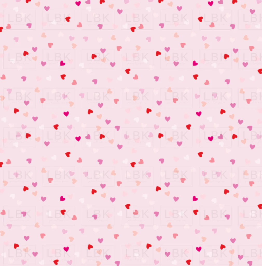 Cosmic Love Ditsy Valentine Hearts on Light Pink