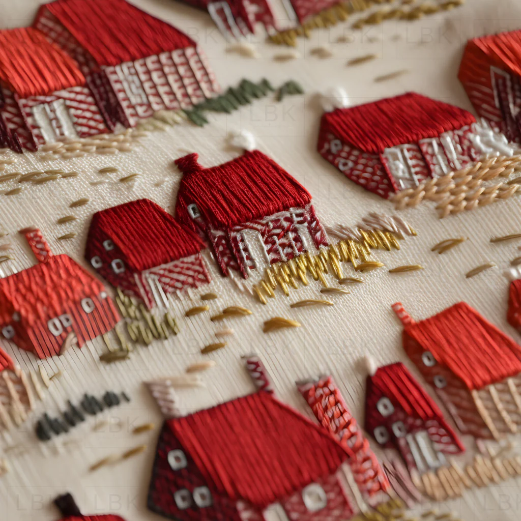 Cottage in the Hill Embroidery