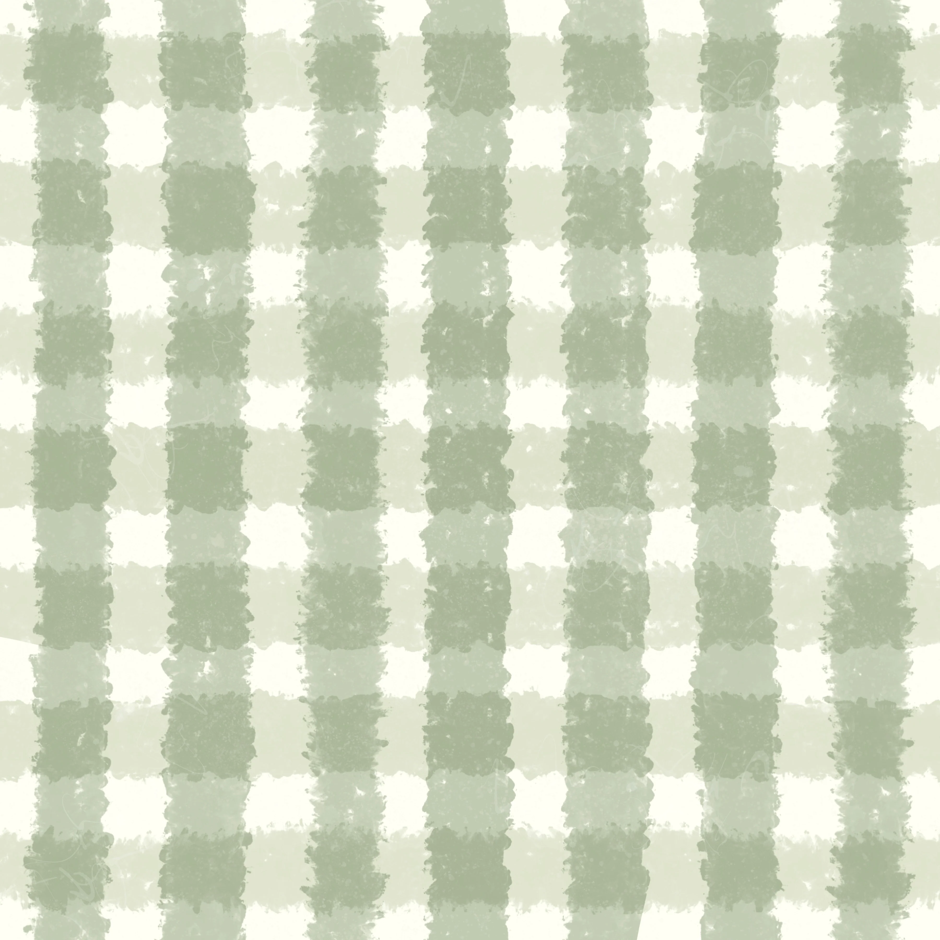 Cream dark sage plaid