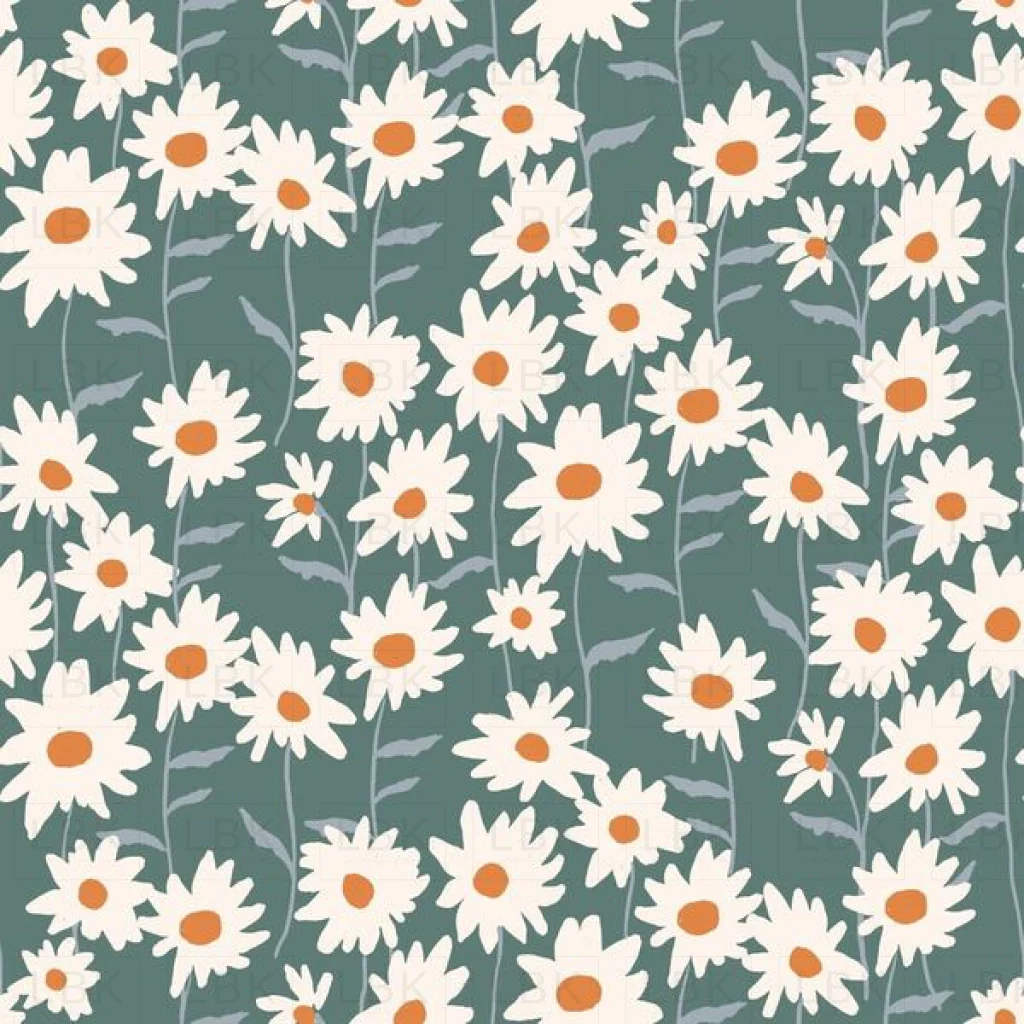 Daisy garden in green