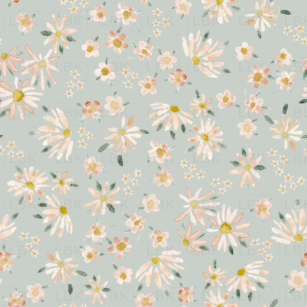 dancing daisies - dusty blue