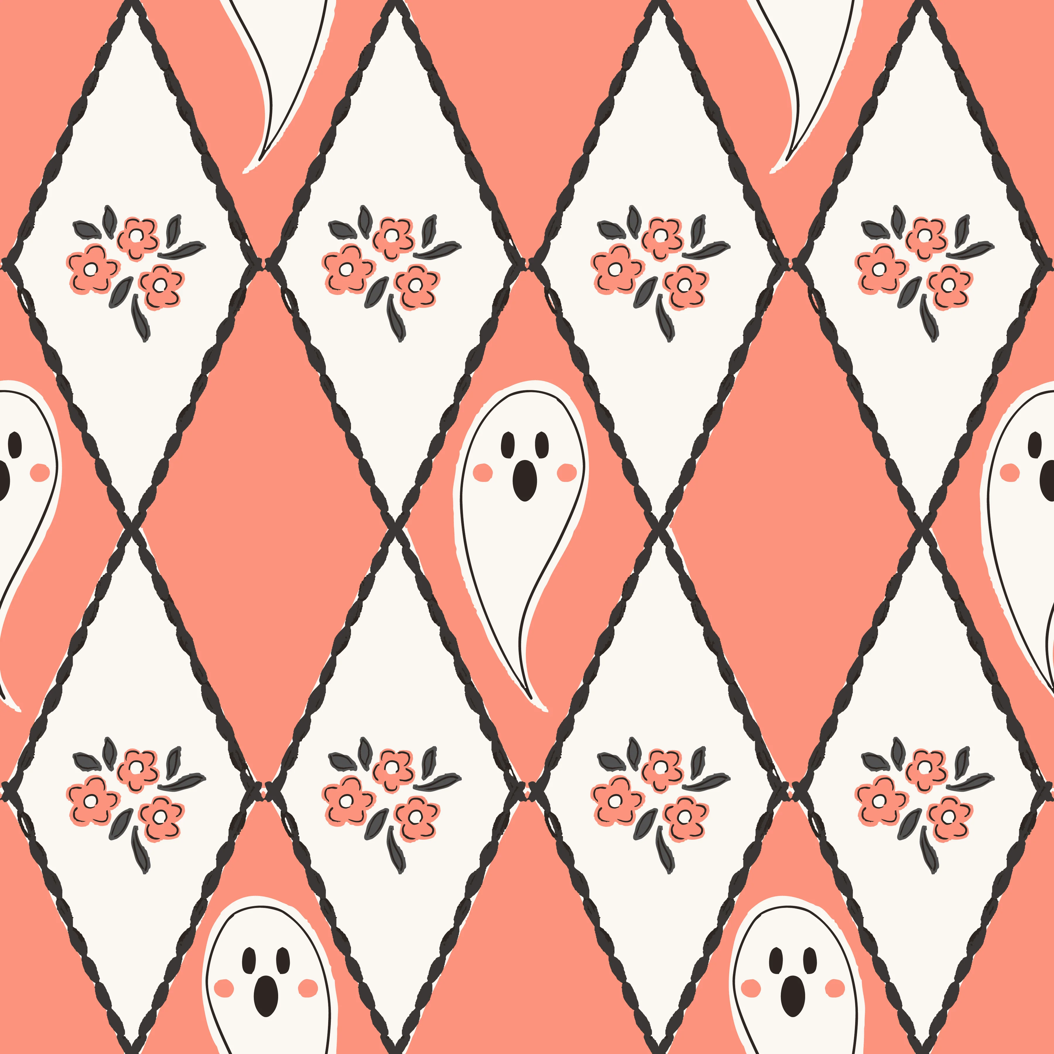 Diamond Ghost Floral Orange-01