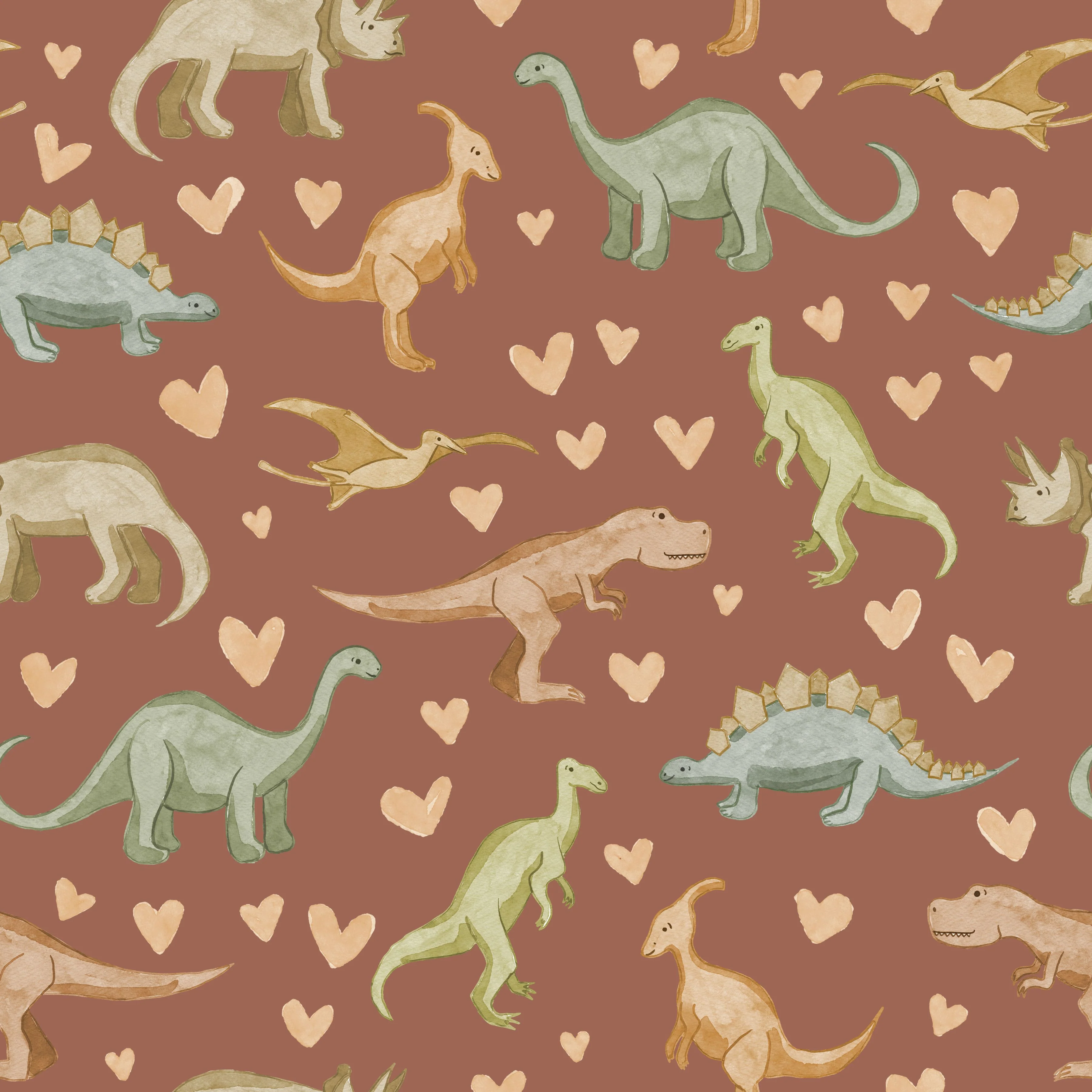 Dinosaur hearts neutral-rust