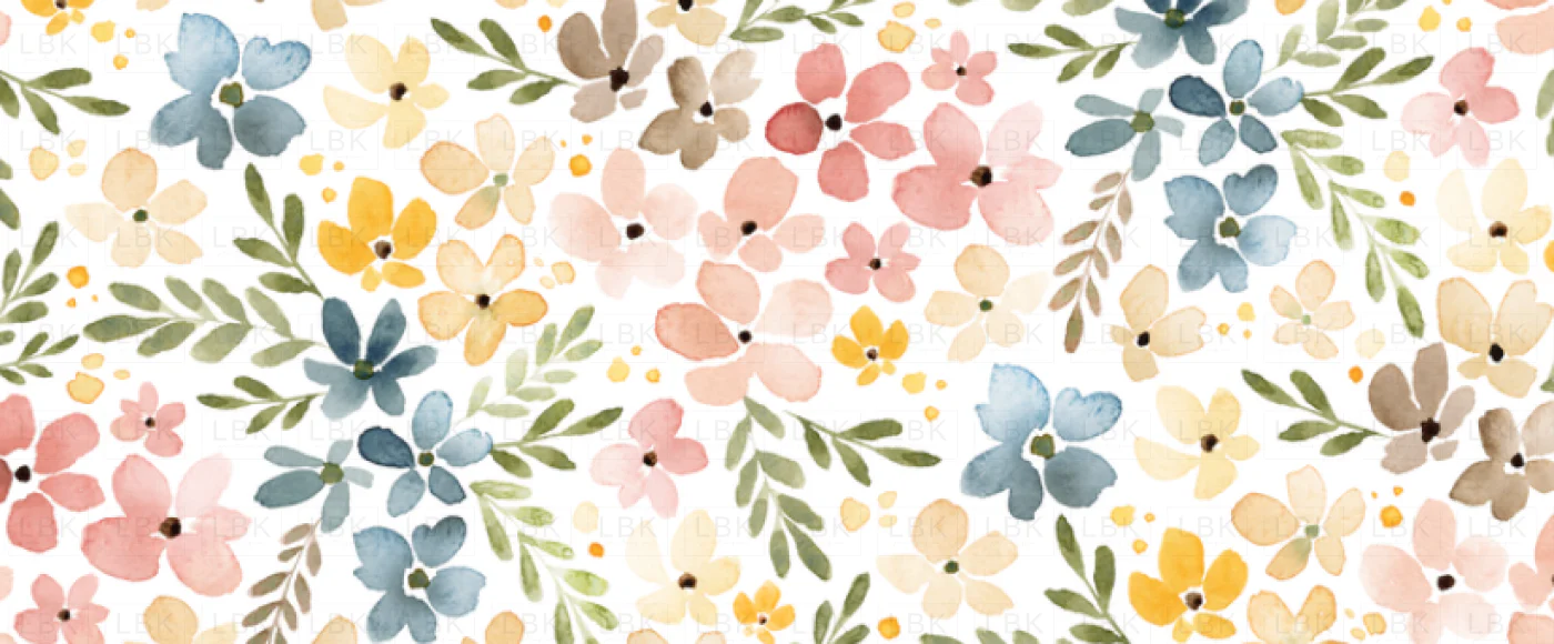 DITSY FLORAL PINK FLOWERS ON WHITE