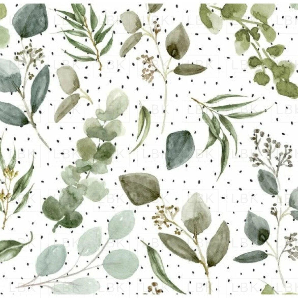 Earth Tone Eucalyptus with Black and White dots