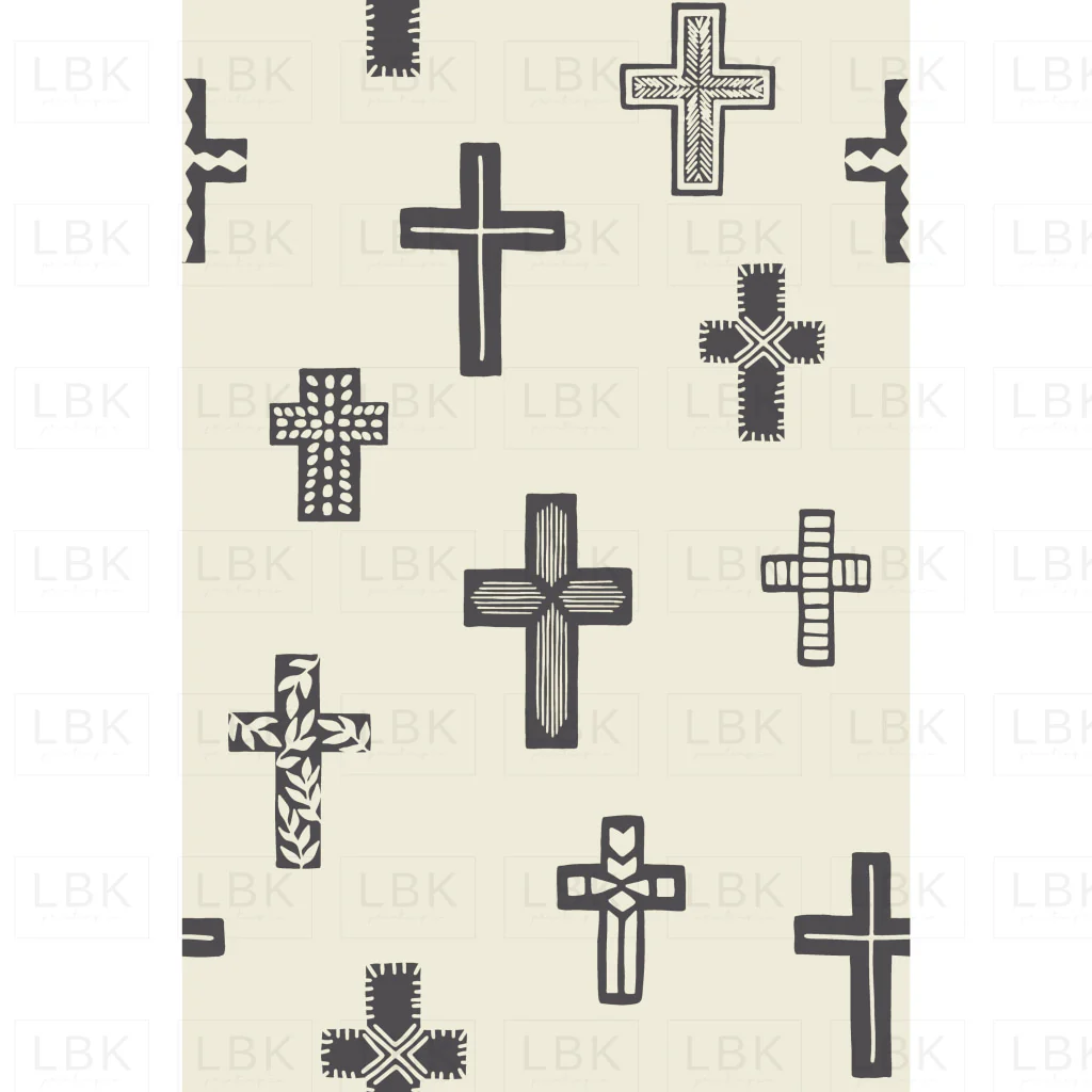 Easter Cross Gray Charcoal and Cream