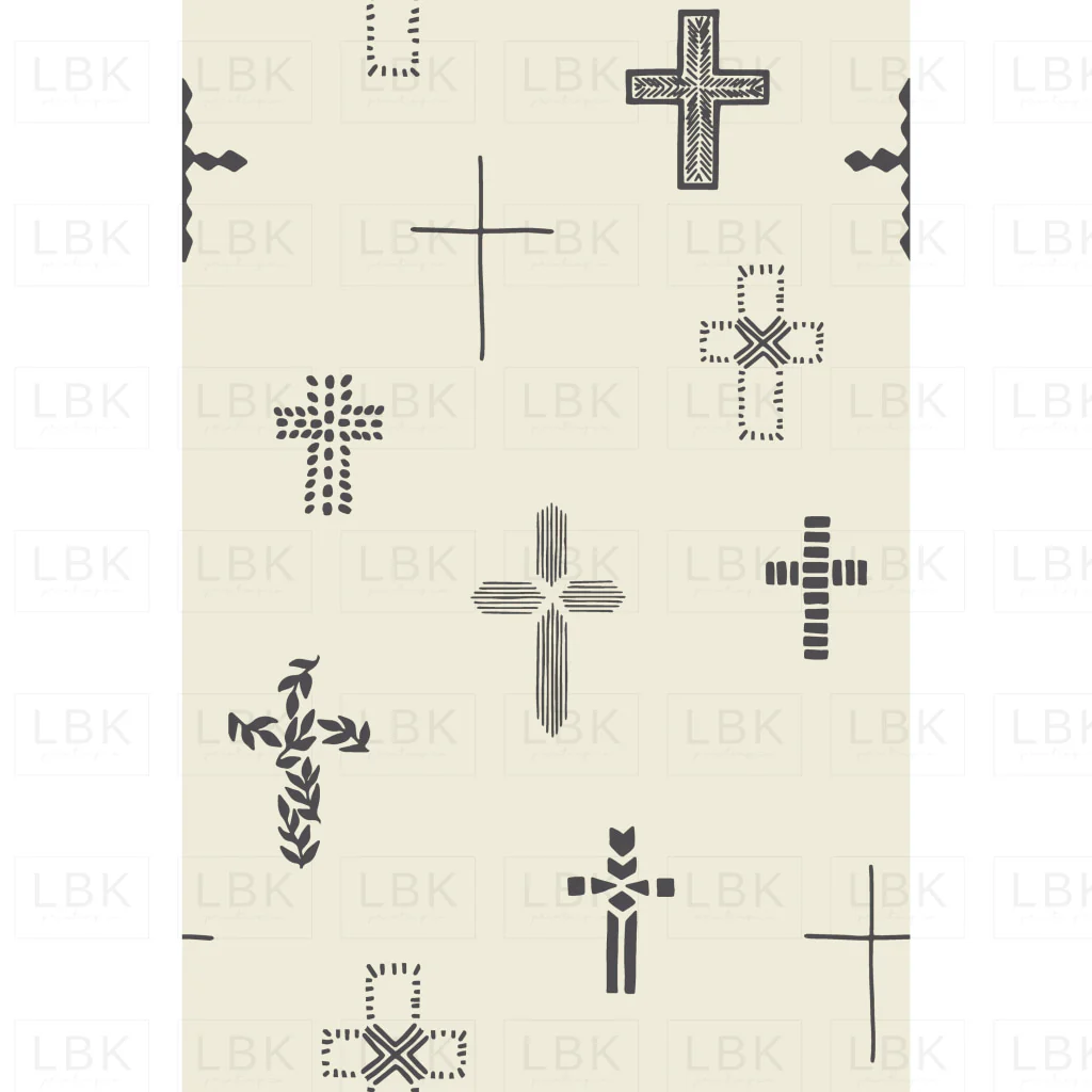 Easter Cross Gray Charcoal on Cream