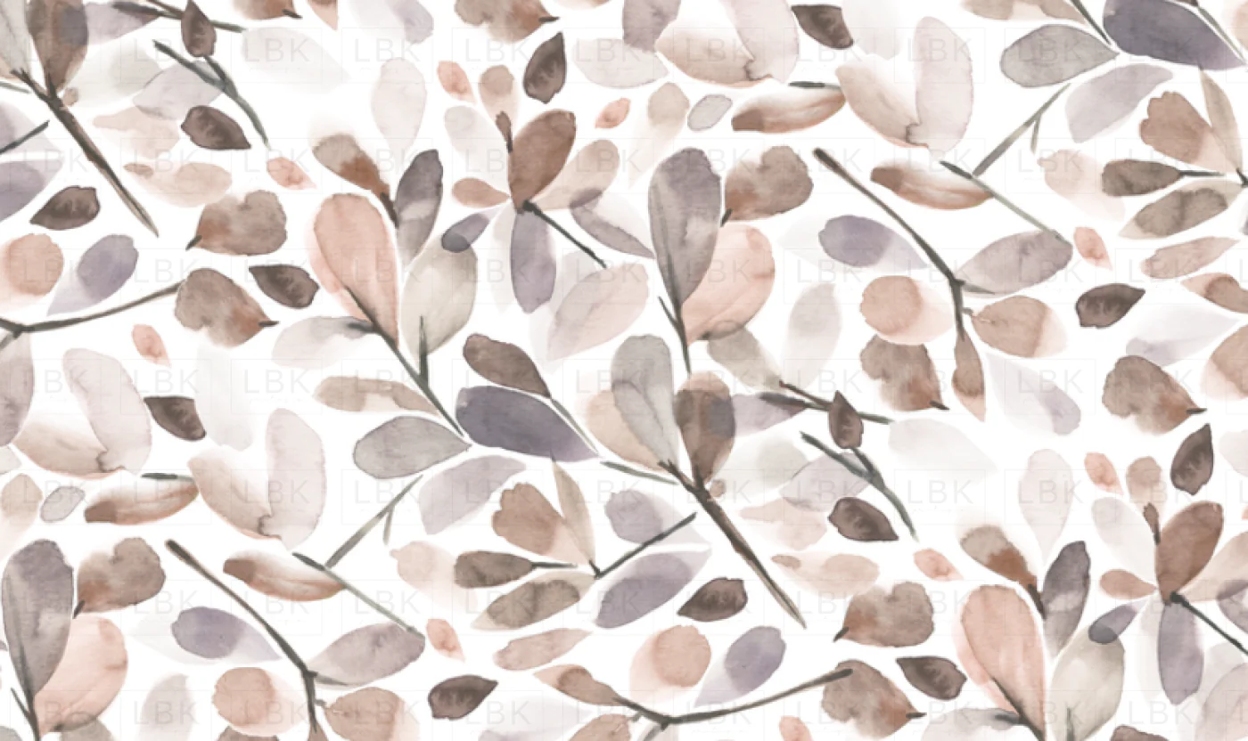 FADED WATERCOLOR LEAVES-NEUTRAL TAN