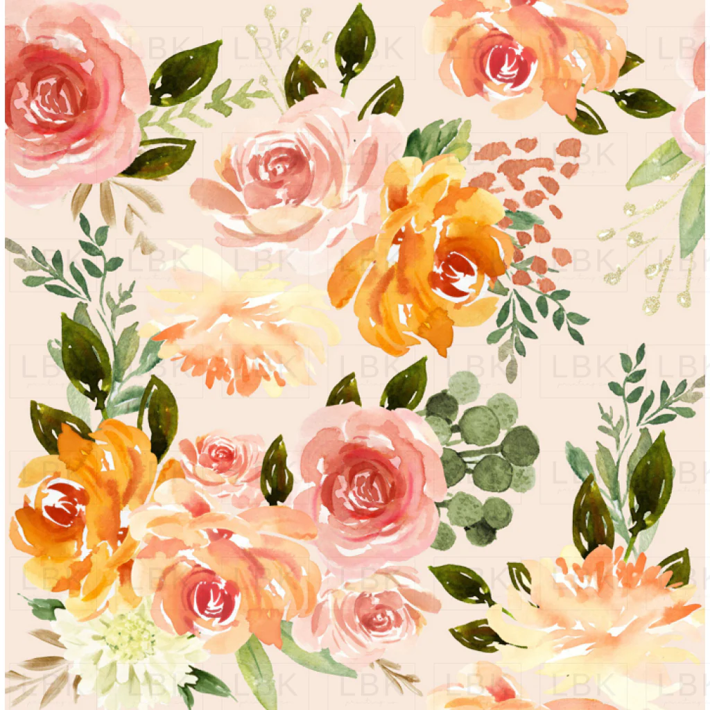 Fall Blossom Florals on Peach White